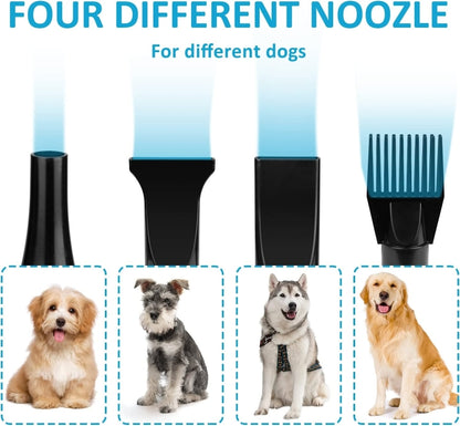 2100W Dog Dryer Stepless Speed Pet Hair Blaster With Vacuum Cleaner 220V UK Plug - The Zoo Mart