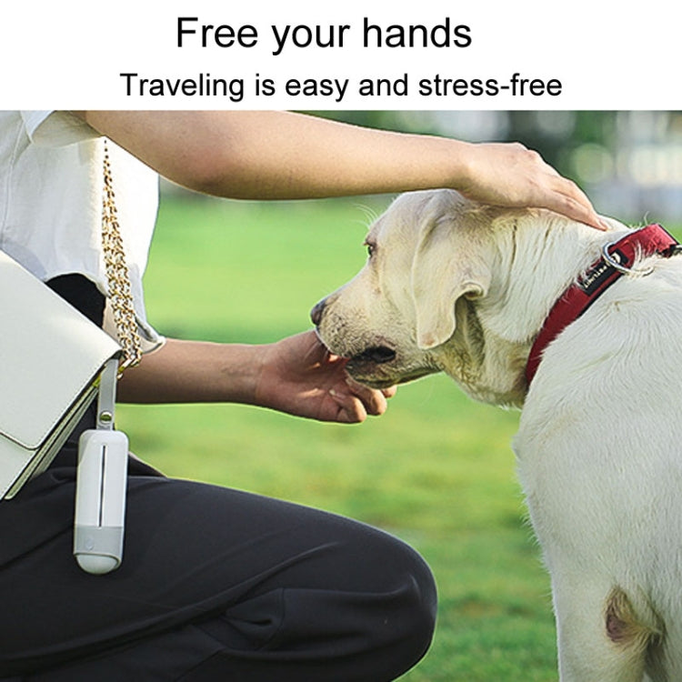 Portable Dog Poop Picker Pet Waste Bag Dispenser With LED Light(White)