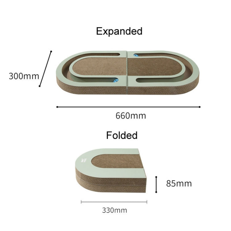 Pet Fun Cats Scratching Board Cats Claw Rubbing Toys Foldable With Ball(Green) - The Zoo Mart