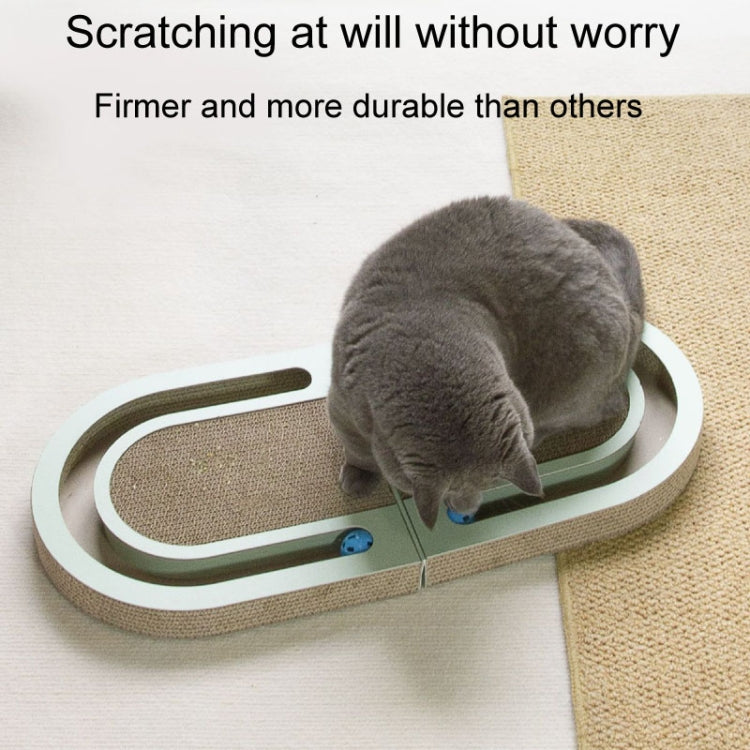 Pet Fun Cats Scratching Board Cats Claw Rubbing Toys Foldable With Ball(Green)