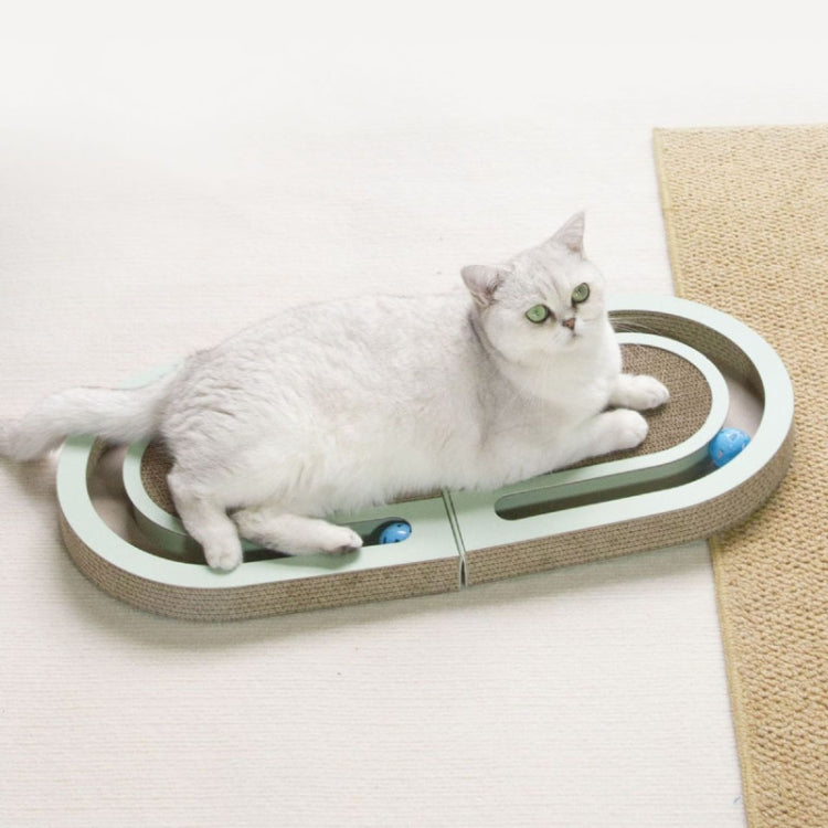 Pet Fun Cats Scratching Board Cats Claw Rubbing Toys Foldable With Ball(Green) - The Zoo Mart