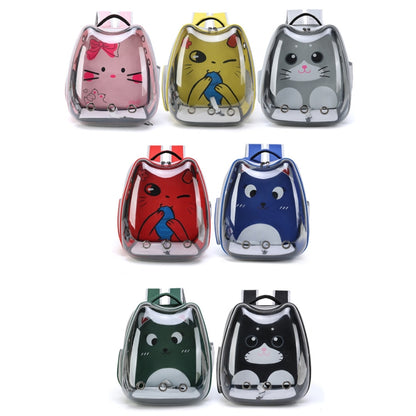 Cartoon Pattern Cat Transparent Pet Bag Space Capsule Portable Pet Backpack - The Zoo Mart