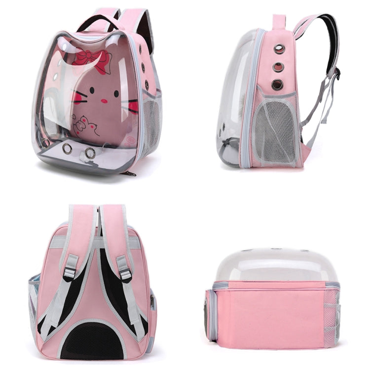 Cartoon Pattern Cat Transparent Pet Bag Space Capsule Portable Pet Backpack - The Zoo Mart