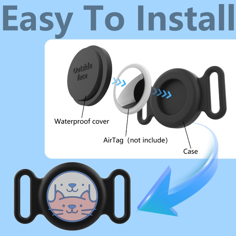 For AirTag Pet Collar Locator Silicone Life Waterproof Protective Case - The Zoo Mart