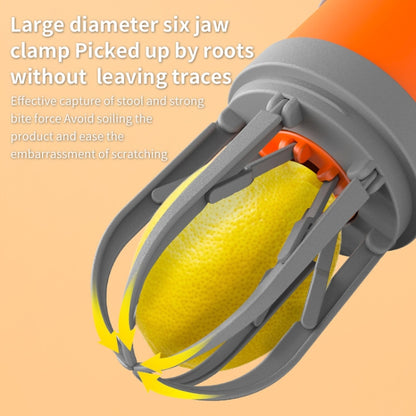 Pet Outing Portable Poop Scooper Dog Feces 6 Claws Pick Up Tools(Orange) - The Zoo Mart