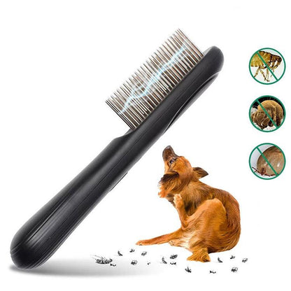 PaiPaitek PD166 Pet Safe Physical Worming Electronic Comb Pet Flea Control Brush(Black) - The Zoo Mart