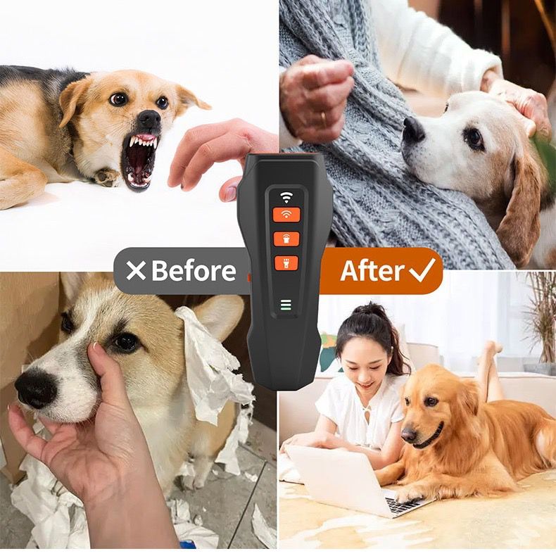 Anti Barking Device for Dogs, Ultrasonic Dog Bark Deterrent, Dog Bark Deterrent Devices, Best Anti-Barking Device, 3 Modes & LED Light Portable Indoor & Outdoor