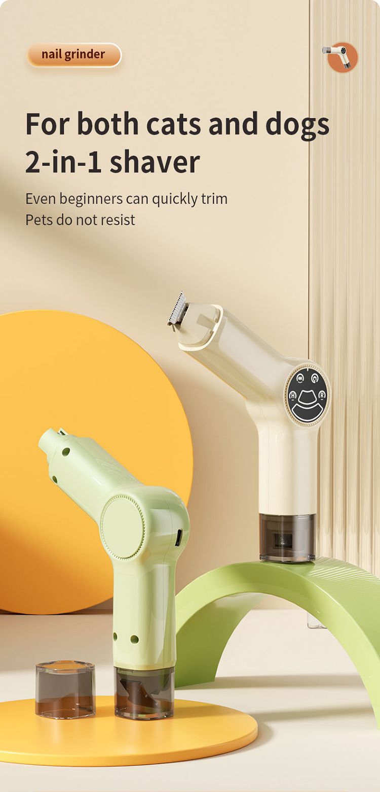 Rechargeable Pet Nail Grinder & Trimmer with LED light