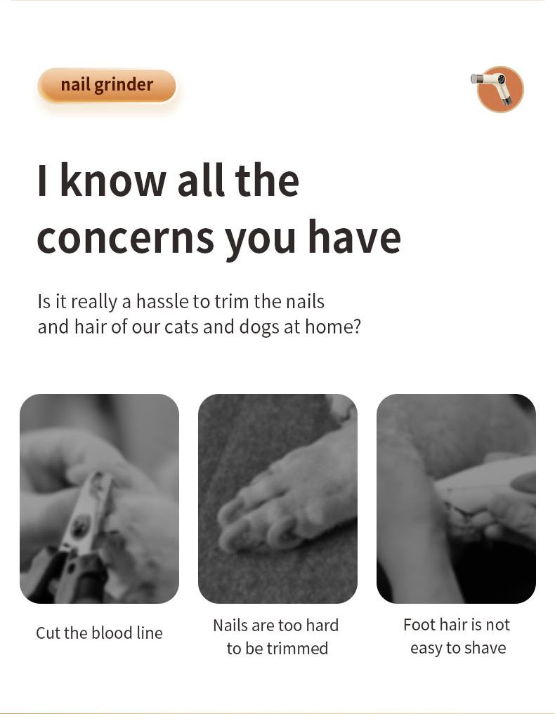 Rechargeable Pet Nail Grinder & Trimmer with LED light - The Zoo Mart