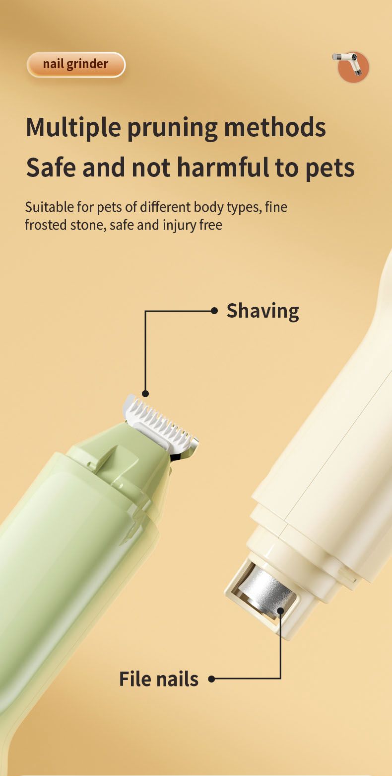 Rechargeable Pet Nail Grinder & Trimmer with LED light