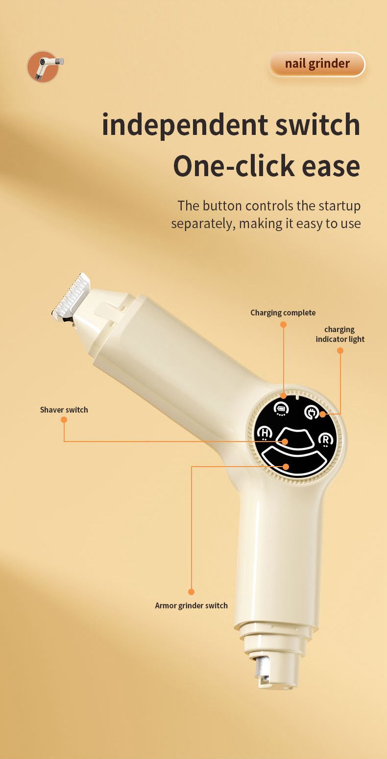 Rechargeable Pet Nail Grinder & Trimmer with LED light