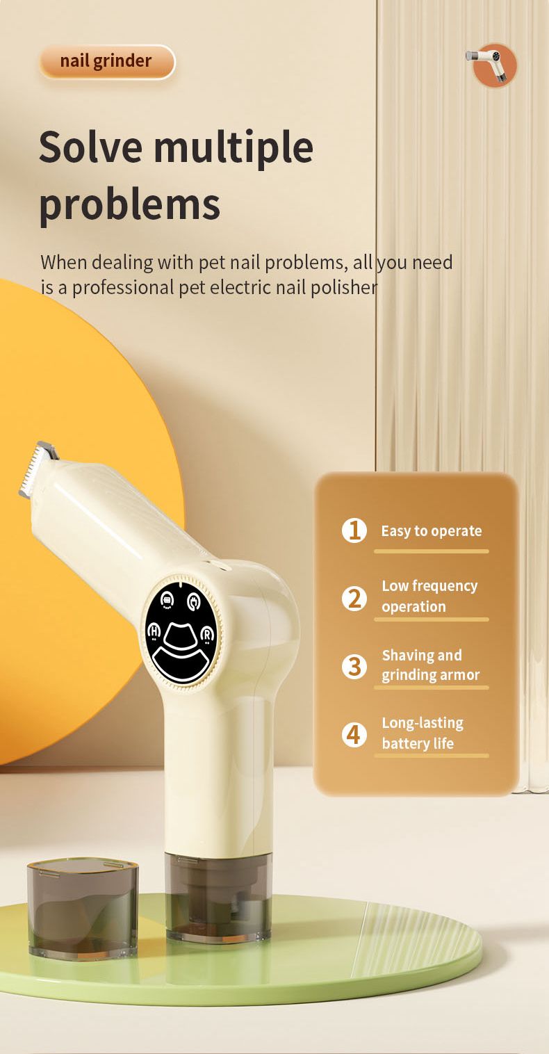 Rechargeable Pet Nail Grinder & Trimmer with LED light