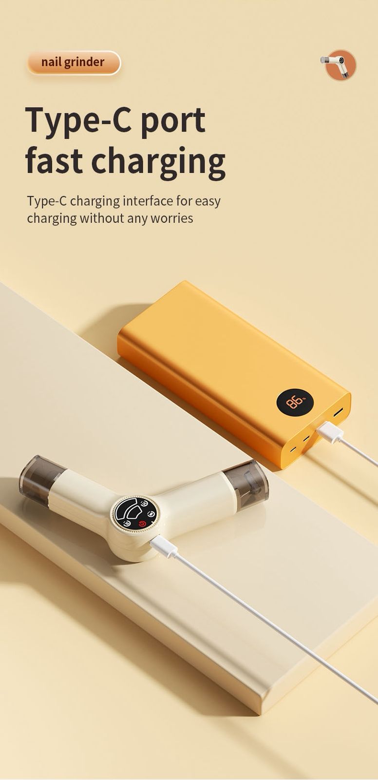 Rechargeable Pet Nail Grinder & Trimmer with LED light