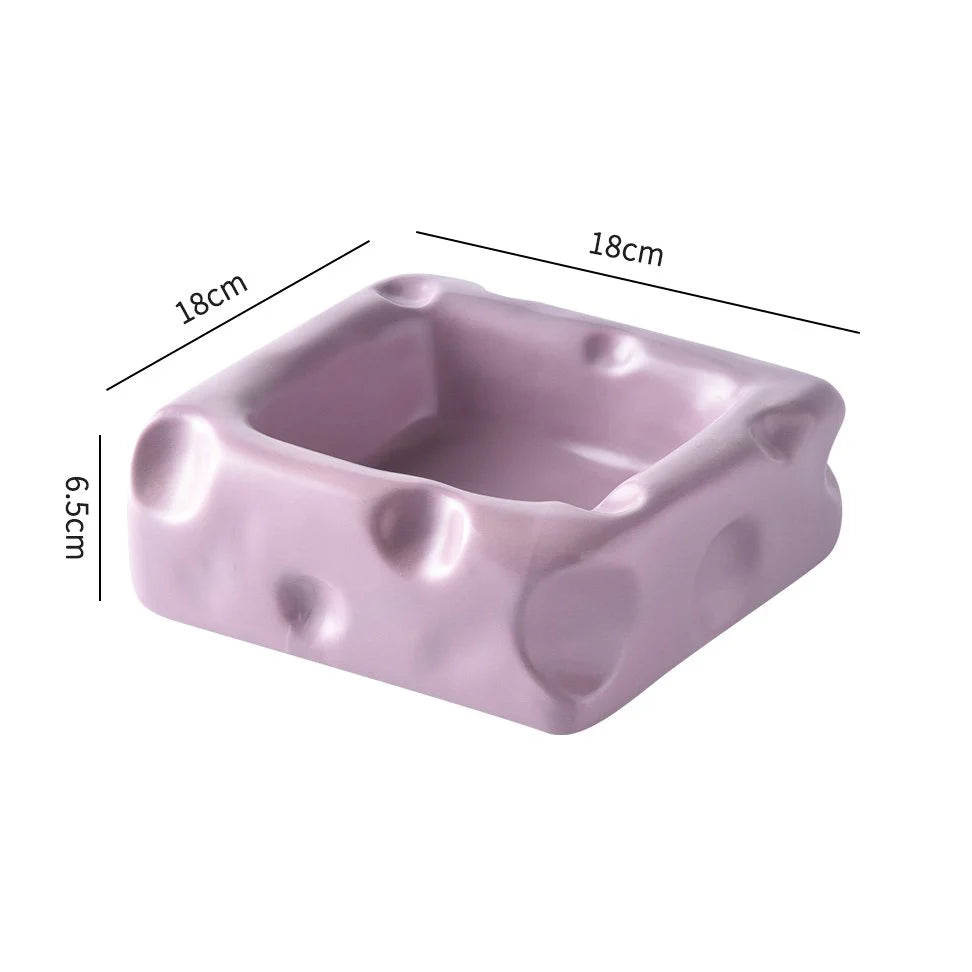 Cute Ceramic Pet Bowl with Cheese Shape