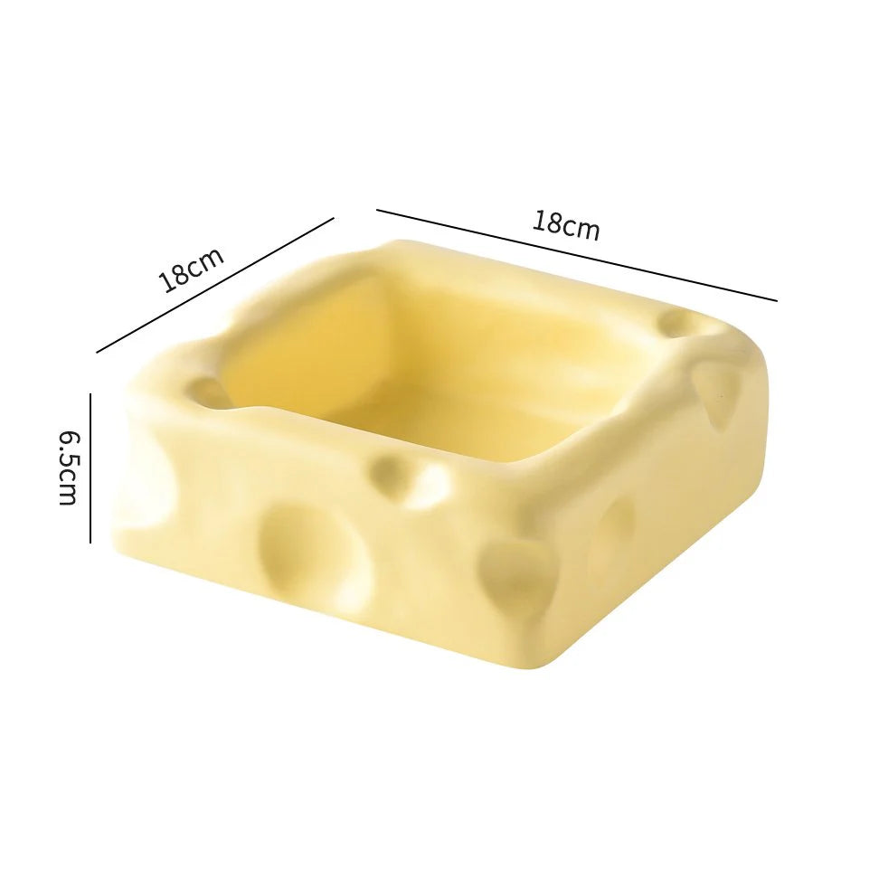 Cute Ceramic Pet Bowl with Cheese Shape