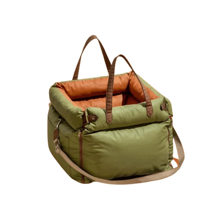 Deluxe Faux Leather Dog Car Seat - The Zoo Mart