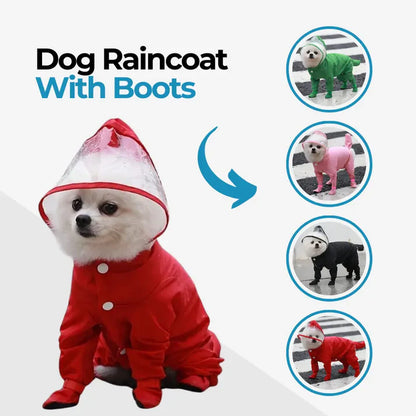 Dog Raincoat With Boots - The Zoo Mart