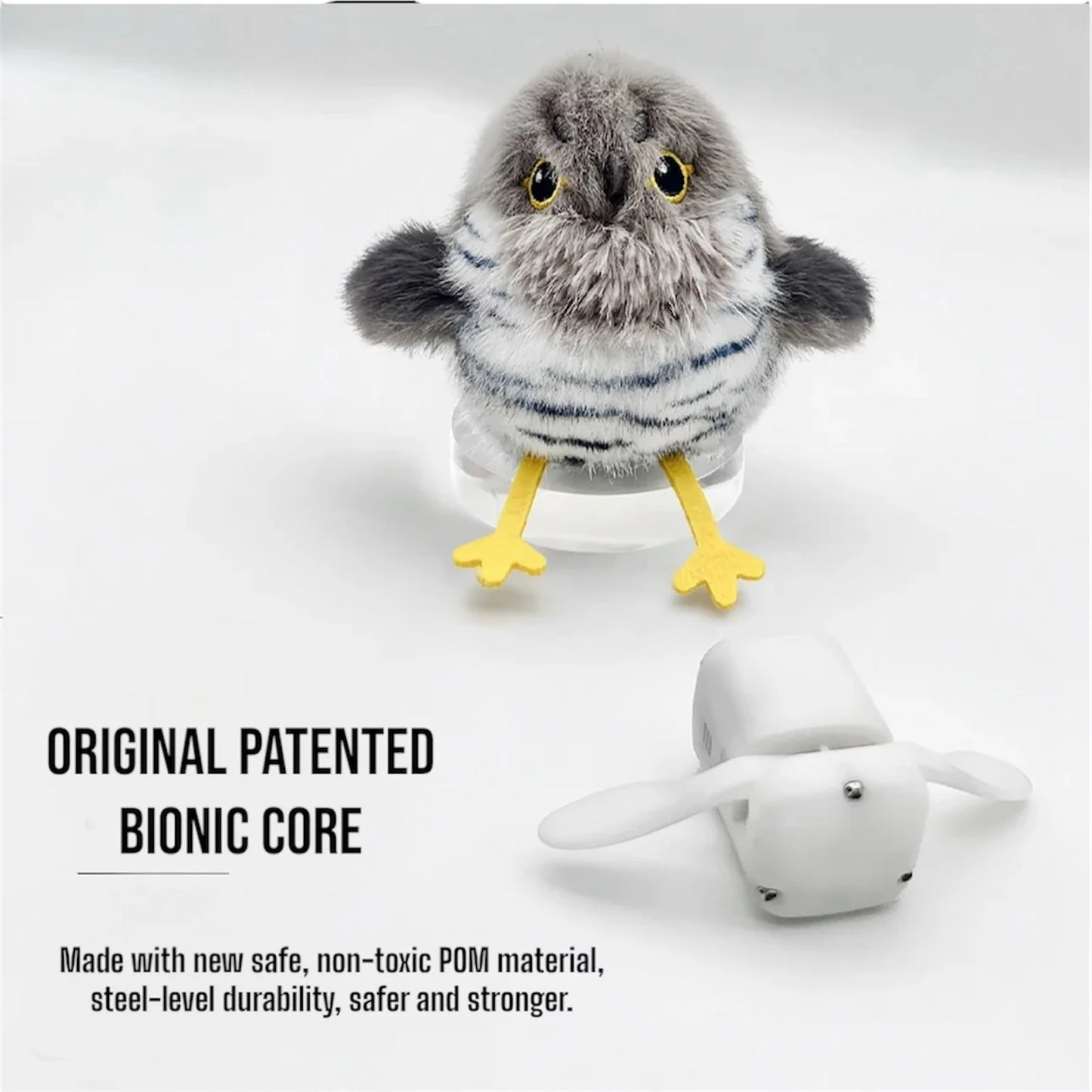 Flapping Little Fat Bird Interactive Cat Toy – Touch-Activated Flying Bird with Realistic Wing Motion