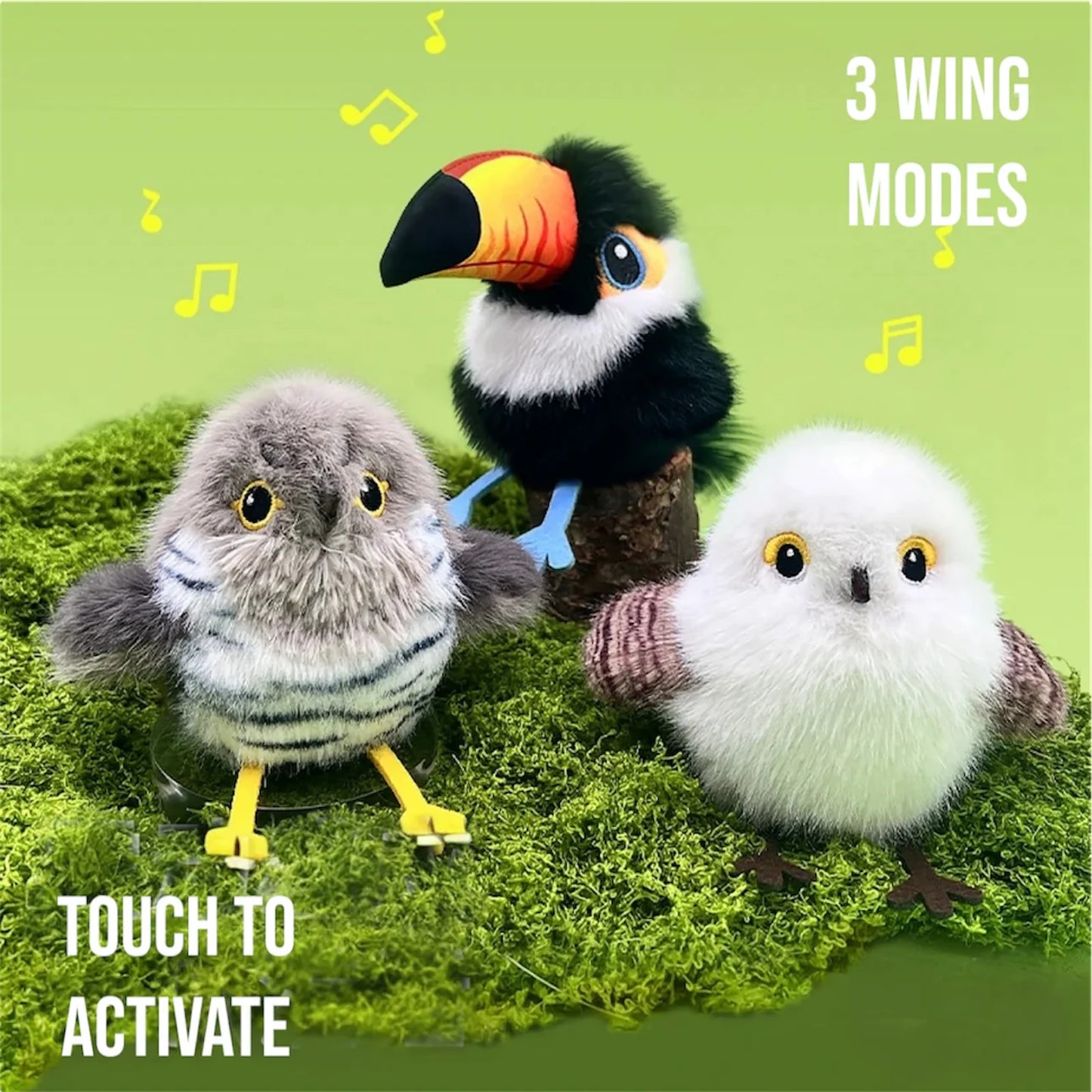 Flapping Little Fat Bird Interactive Cat Toy – Touch-Activated Flying Bird with Realistic Wing Motion
