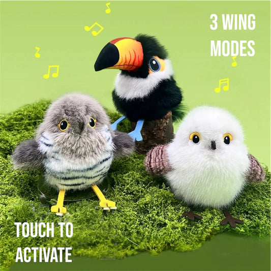 Flapping Little Fat Bird Interactive Cat Toy – Touch-Activated Flying Bird with Realistic Wing Motion