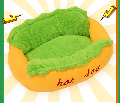 Hot Dog Dog Bed With Bolsters - The Zoo Mart