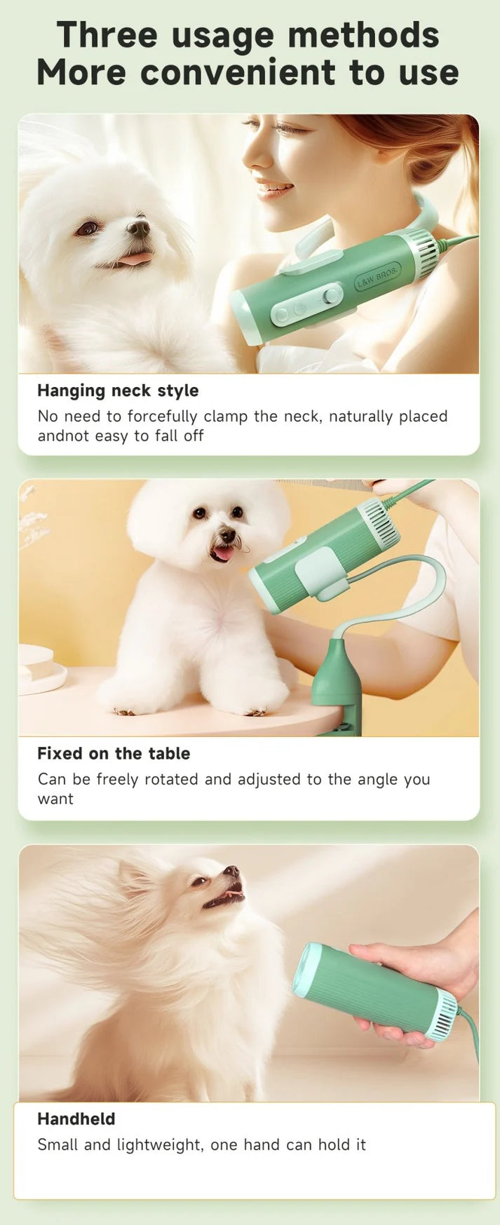 Neck Hanging Pet Hair Dryer