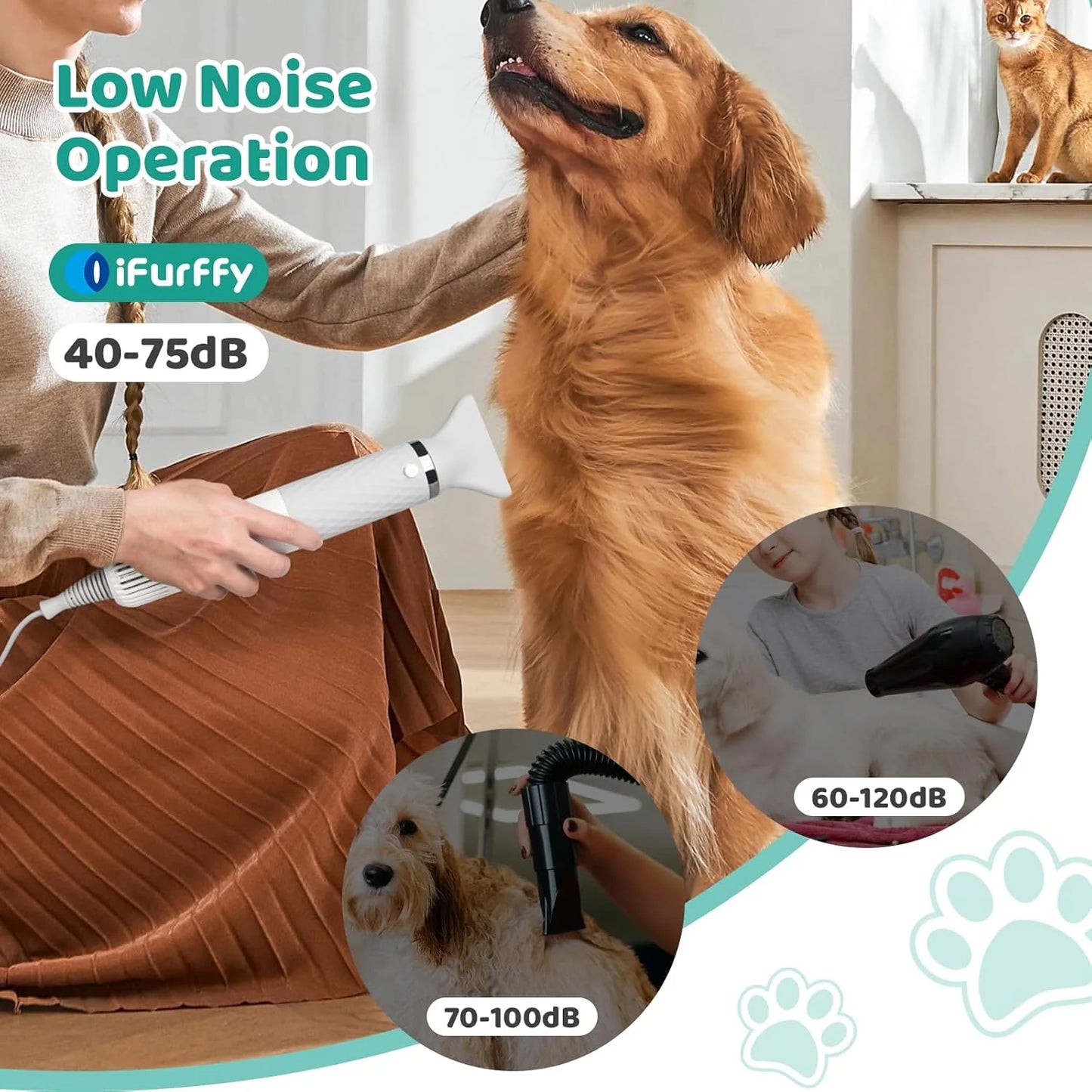 L&W BROS 5 in 1 Pet Hair Dryer High-powered - The Zoo Mart