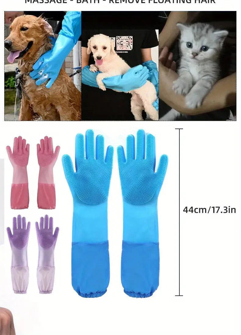 Bathing Gloves Extra Long Gentle