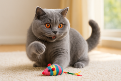 Playful British Shorthair cat