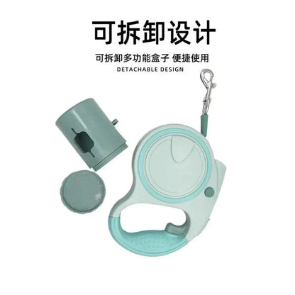 Retractable Leash With LED Poop Bag Dispenser - The Zoo Mart